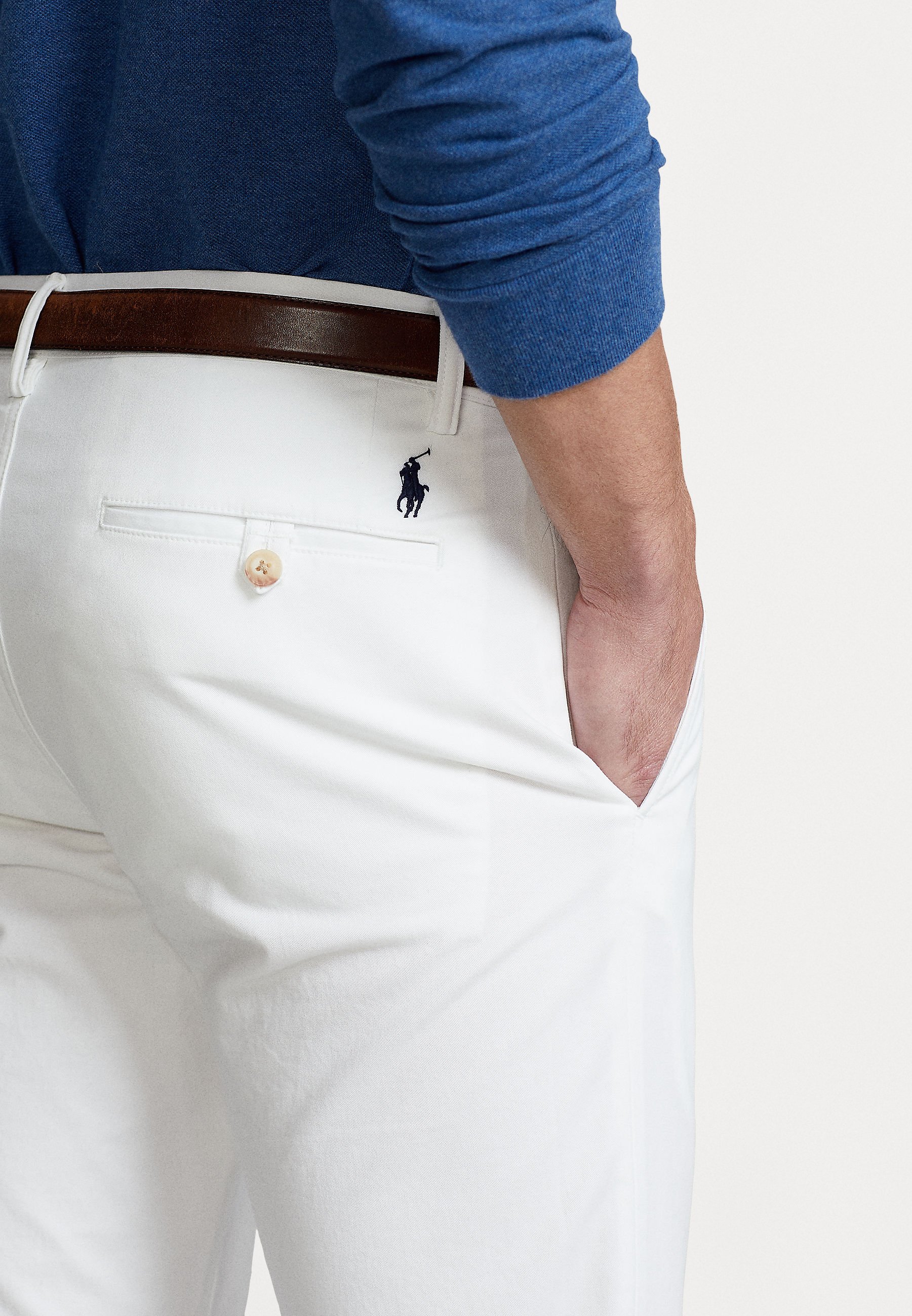Polo Ralph Lauren FLAT PANT - Trousers - pure white/white
