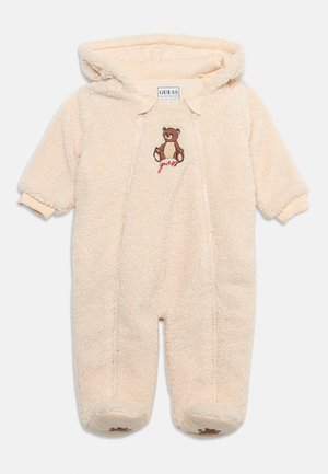 Guess, BABY HOODED OVERALL ZIP UNISEX - Гащеризон - sand