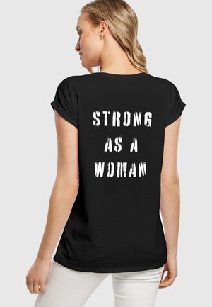 Merchcode WD - STRONG AS A EXTENDED SHOULDER - T-shirt con stampa - black