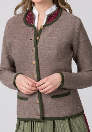 CARO - Strickjacke - trüffel-moosgrün