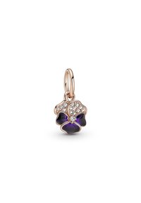 Pandora DEEP PANSY FLOWER DANGLE - Talizman - rose gold plated