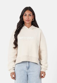 EMBROIDERY - Hoodie - beige