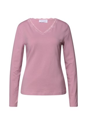 Street One Studio, LANGARM SHIRT MIT V-NECK UND SPITZE - Langarmshirt - pearly rose