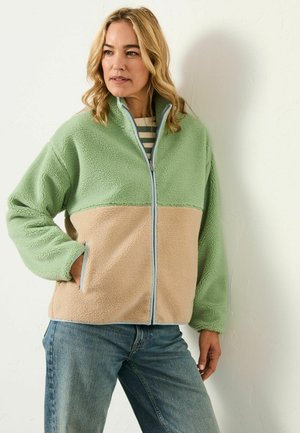 BLOCK ZIP THROUGH  - Fleece jacket - green