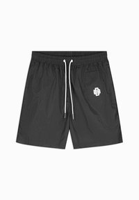 Zwarte zwemshorts van lichtgewicht stof, met een elastische tailleband met verstelbare koordjes en een zijzak met logo-detail.