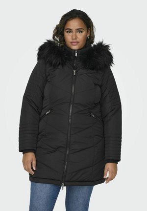 ONLY CARMAKOMA MANTEL CARTENNA FUR HOOD COAT OTW - Winter coat - black