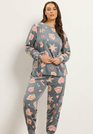 Yours Clothing, PLUS SIZE PYJAMAS SET - Pyjama - grey