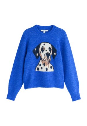 Next, REGULAR FIT - LONG SLEEVE CREW NECK KNITTED JUMPER - Jumper - blue dog graphic