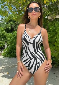 Myleene Klass - STRAPPY BACK PLUNGE TUMMY CONTROL  - Maillot de bain - myleene klass cream black zebra Image miniature 1