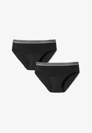 Zwart katoenen boxershort ondergoedset met een kantafwerking aan de tailleband en subtiele stiksels. Twee stukken inbegrepen, klassieke pasvorm.