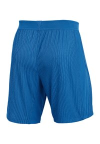 Blaue Sportshorts mit einem strukturierten, gestreiften Muster. Verfügt über einen atmungsaktiven Meshbund und ein leichtes Material für zusätzlichen Komfort.