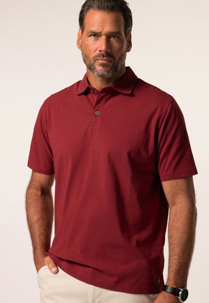 Herre burgunder polo shirt lavet af bomuld, med klassisk krave, tre-knaps lukning og korte ærmer. Enkel design med lige kant.