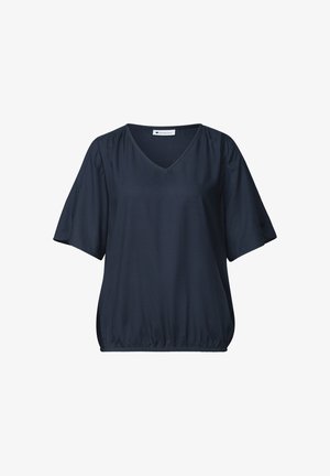 Street One, SHORT-SLEEVE BLOUSE SHIRT WITH V-NECK - Camicetta - shadowed navy