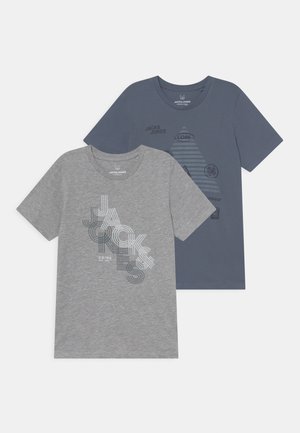 JCOPOWER TEE CREW NECK 2 PACK - T-shirt con stampa - china blue/light grey melange