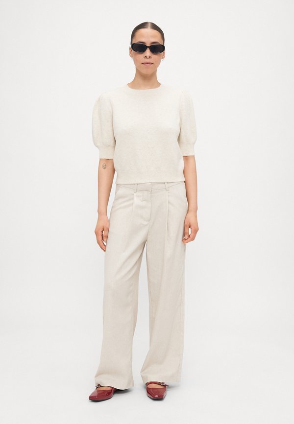 VMDOFFY 2/4 O NECK - Basic T-shirt - birch melange4