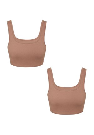 CROP 2-ER STÜCK PACK  TANK SET - Bustier - hellbraun