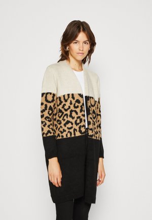 ONLJADE ANIMAL CARDIGAN - Gilet - moonbeam/black/toasted coconut