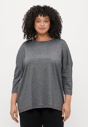 CARSILVERY GLAMOUR 3/4 - Svetrík - black/silver-coloured