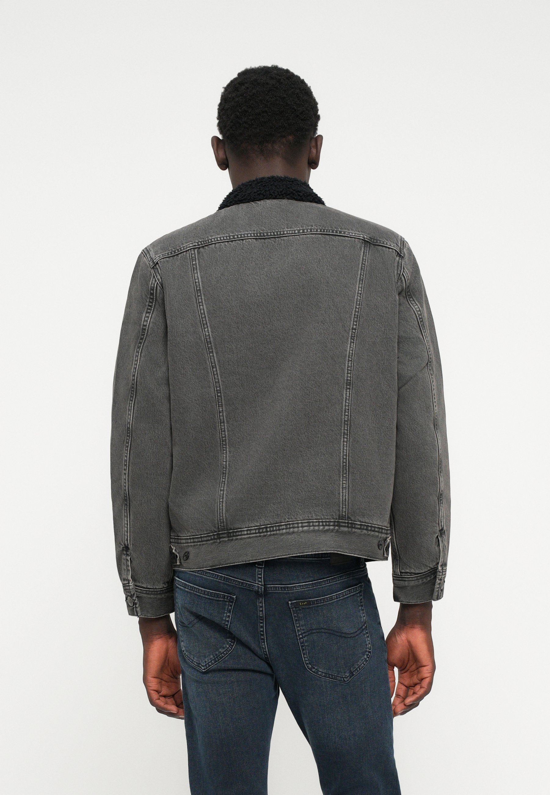 Lee SHERPA JACKET - Denim jacket - deep obsidian/black denim