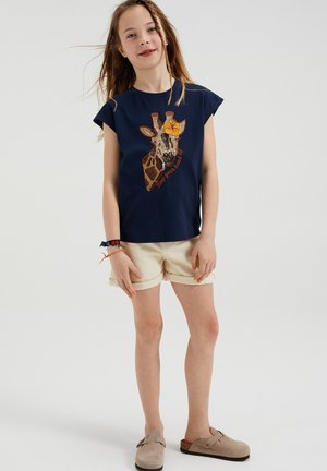 MET PAILLETTEN APPLICATIE - T-shirt print - blue
