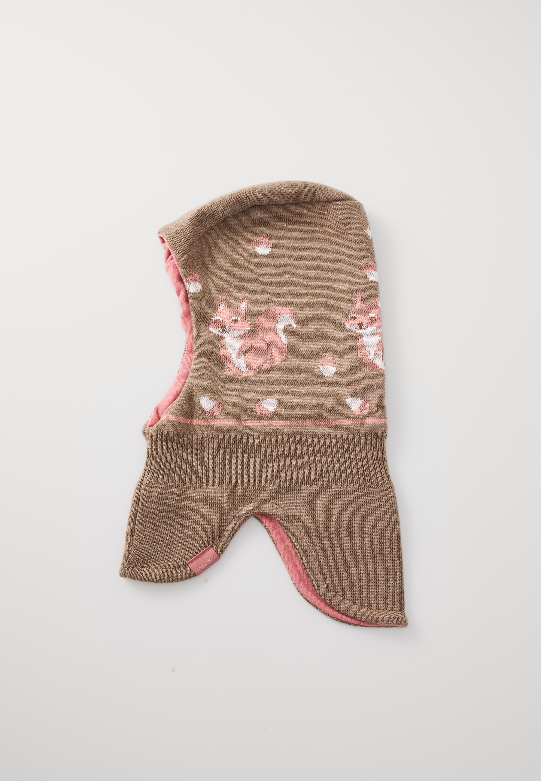 Maximo Jungen Strickmütze Mit Bommel & Eichhörnchen | Hellbraun | Für Kinder 1-10 Jahre