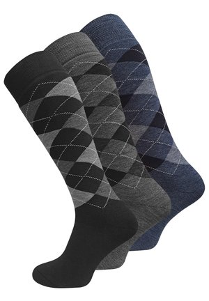 Cotton Prime THERMO 3 PAAR - Knee high socks - schwarz grau blau