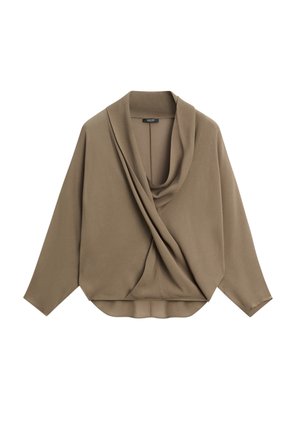 Massimo Dutti, DENIM SHIRT WITH POCKET 05190590 - Blouse - khaki