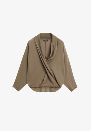 Massimo Dutti, DENIM SHIRT WITH POCKET 05190590 - Blouse - khaki