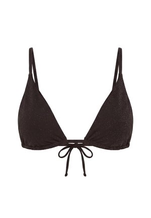 Calvin Klein Swimwear, METALLIC TRIANGLE BIKINI TOP - CK MONOGRAM - Горнище на бански - black