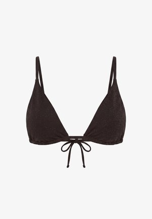 Calvin Klein Swimwear, METALLIC TRIANGLE BIKINI TOP - CK MONOGRAM - Горнище на бански - black