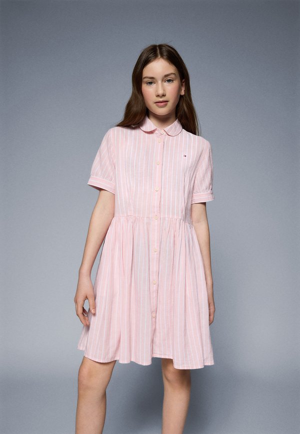 STRIPED - Shirt dress - coral ice