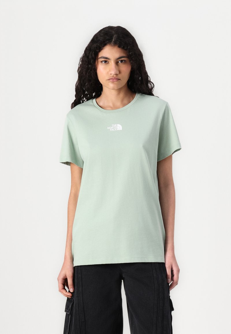 The North Face - WOMENS TEE RELAXED CENTRAL LOGO - T-shirt imprimé - glacier green/white, Agrandir