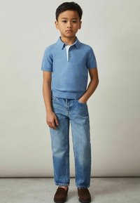 Reiss REISS FINCH CONTRAST PLACKET POLO SHIRT WITH COTTON - Piké - blue