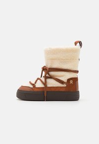 LACE-UP - Botas de tornozelo com plataforma - cognac brown