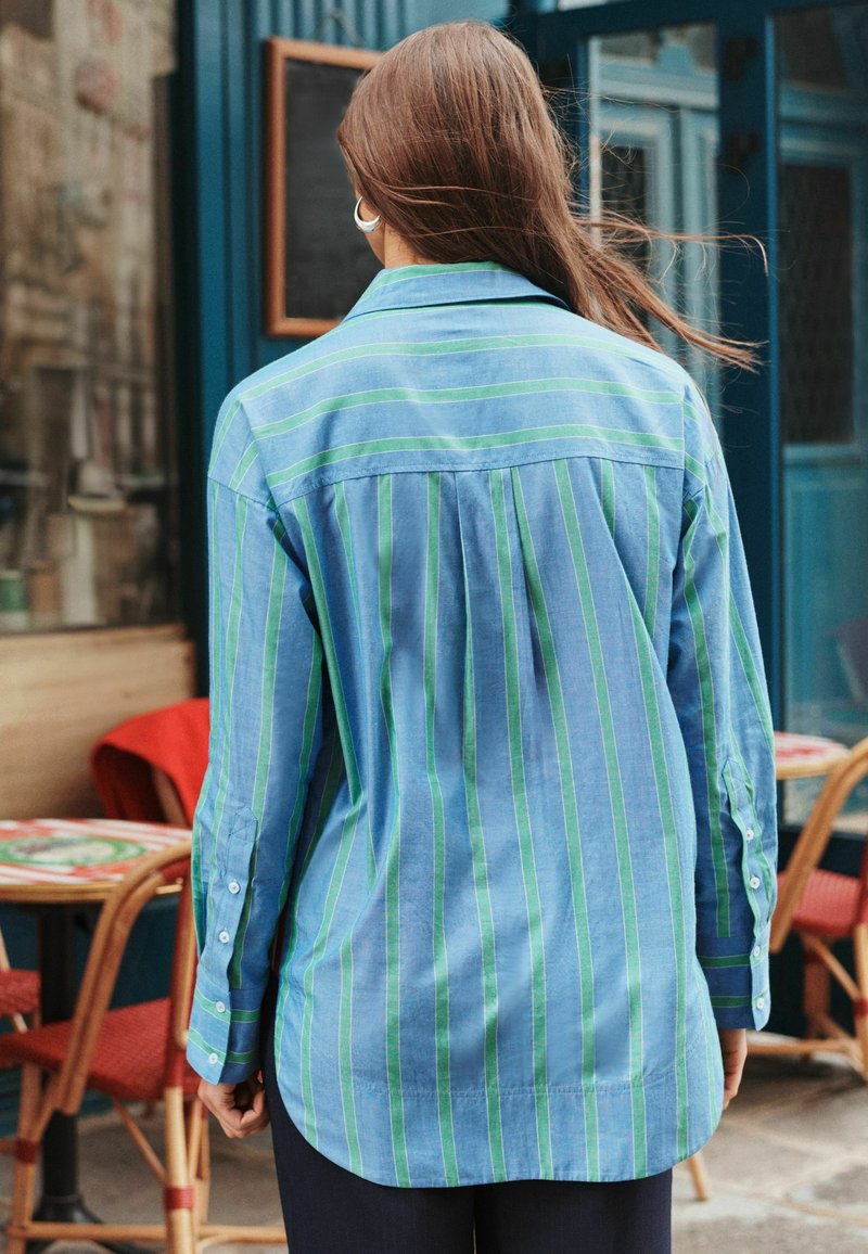 Next LONG SLEEVE SIDE STRIPE  - Užsagstoma palaidinė - blue green stripe