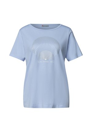 Street One, T-SHIRT MIT RUNDHALS UND FOLIENDETAILS - T-Shirt print - cashmere blue
