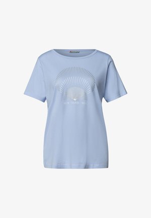 Street One, T-SHIRT MIT RUNDHALS UND FOLIENDETAILS - T-shirts print - cashmere blue