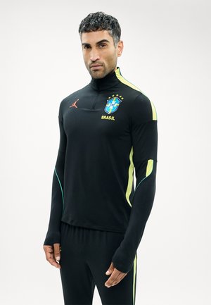 Nike Performance BRAZIL STRIKE DILL TOP - Majica z dolgimi rokavi - black/yellow pulse/infrared