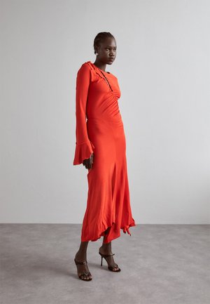 Victoria Beckham ASYMMETRIC SLASH DRESS - Φόρεμα από ζέρσεϊ - crimson