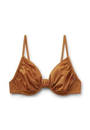 Calzedonia, SHINY SATIN BALCONETTE - Bikini-Top - brown