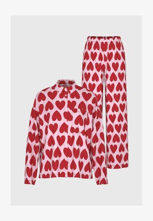 mey, MEY ANZUG LANG SERIE SUGAR HEARTS MIT PRINT - Pyjama - red carpet