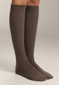OYSHO 21% CASHMERE 14% WOOL LONG - Knæstrømper - mottled dark brown