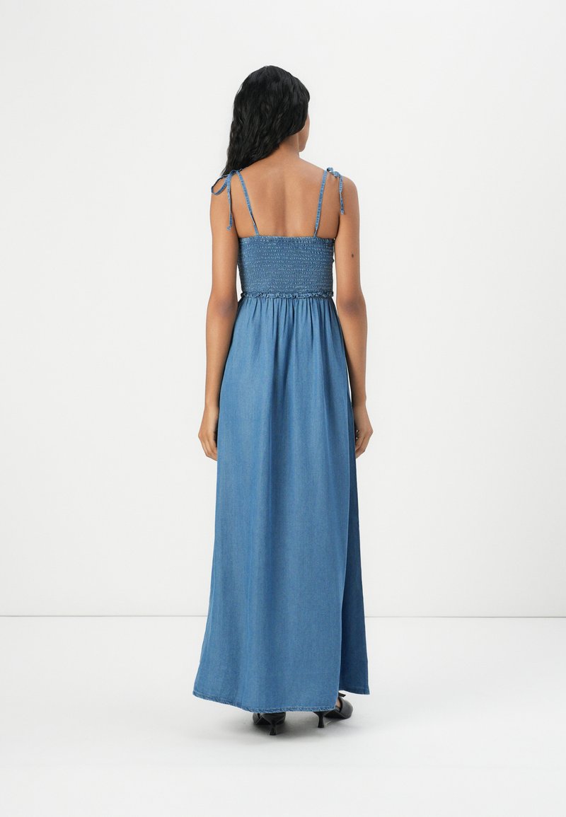 denim and co maxi dresses ONLY ONLCHARIS Long - dress - medium blue denim/blue denim In 2000 custom_made_corset Blue Rain Navy Embroidered Size:36M Jersey dress