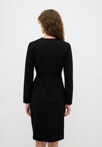 adL DRAPED BUTTON-FRONT - Pouzdrové šaty - black