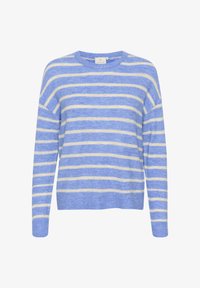 Selezionato, blue melange beige stripe