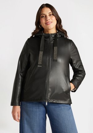 CON CAPPUCCIO - Faux leather jacket - nero