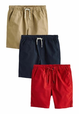 PULL-ON 3 PACK - REGULAR FIT - Šorti - navy blue red tan brown