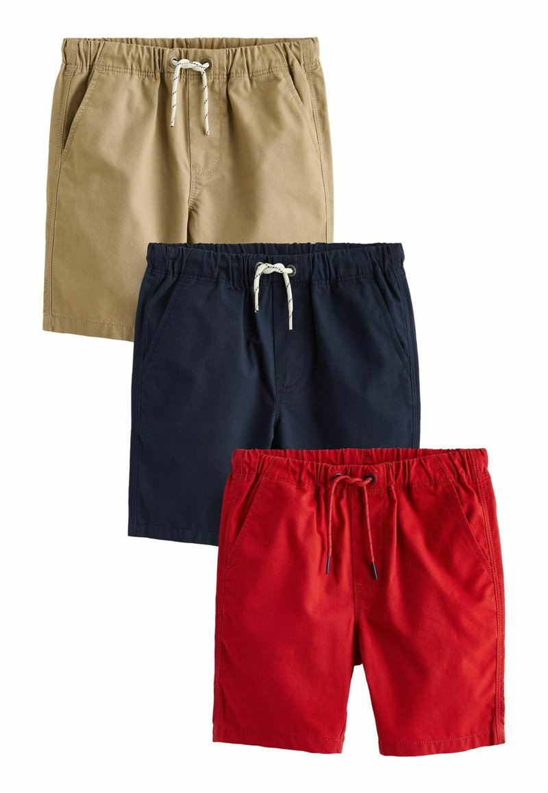 Next PULL-ON 3 PACK - REGULAR FIT - Kratke hlače - navy blue red tan brown