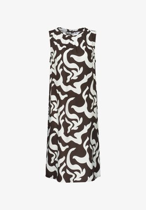Street One, KNIELANGES KLEID MIT RUNDHALS UND PRINT - Freizeitkleid - espresso brown