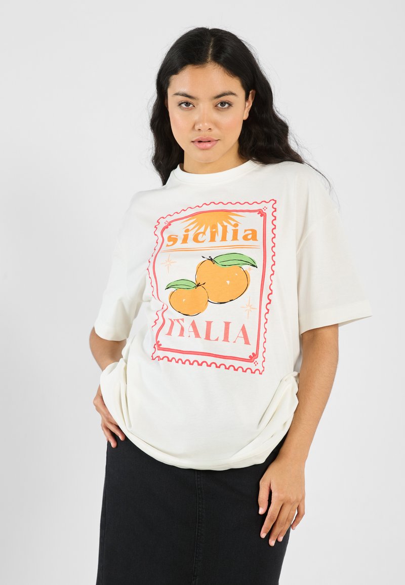 Even&Odd - T-shirt imprimé - off-white, Agrandir